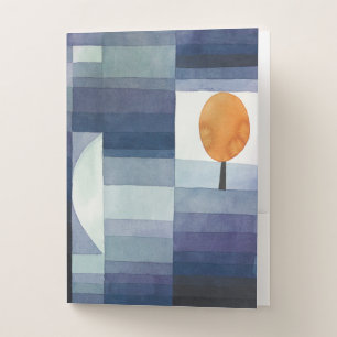 Modern Geometric Abstract Blue Orange Klee Pocket Folder