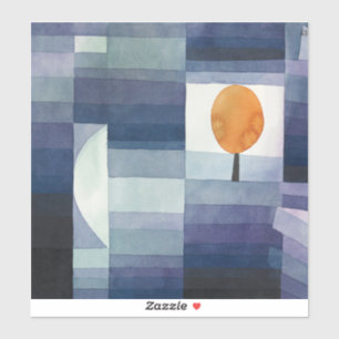 Modern Geometric Abstract Blue Orange Klee Sticker