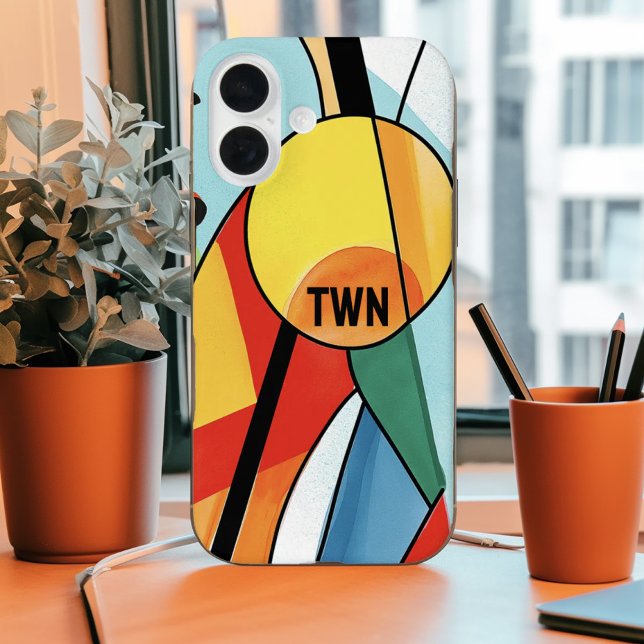 Modern Geometric Abstract Bright Colors Case-Mate iPhone Case (Creator Uploaded)