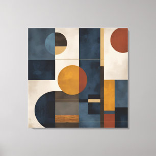 Modern Geometric Abstract Canvas – Mid-Century Ins Print
