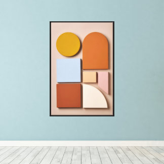 Modern Geometric Abstract Canvas Print| Warm Tones Print
