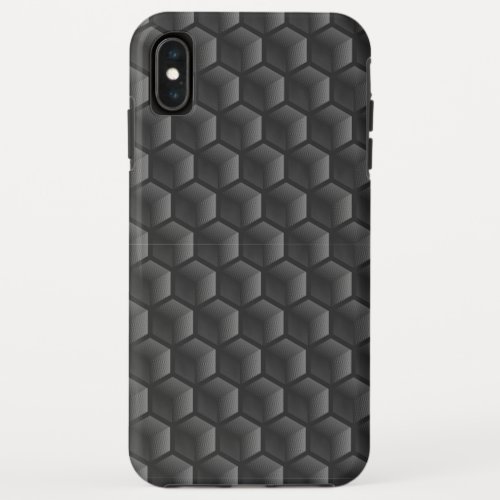 Modern Geometric Abstract Honeycomb Block Black iPhone XS Max Case