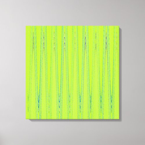 Modern Geometric Abstract Lime Green Wave Pattern Canvas Print