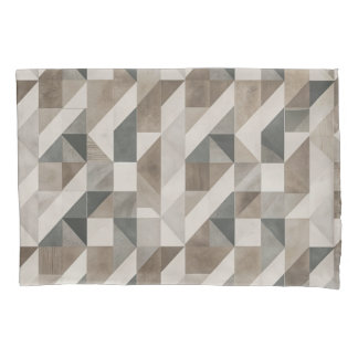 Modern Geometric Abstract - Neutral Beige & Gray Pillow Case