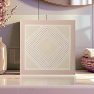 Modern Geometric Abstract Pat#11 Rose Gold ID1192 Ceramic Tile