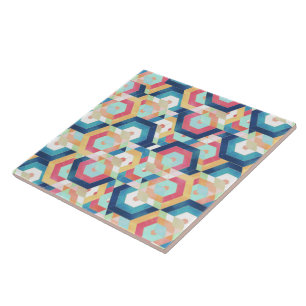 Modern geometric abstract pattern ceramic tile