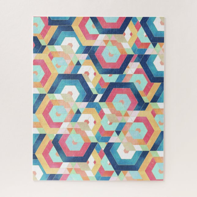 Modern geometric abstract pattern jigsaw puzzle (Vertical)