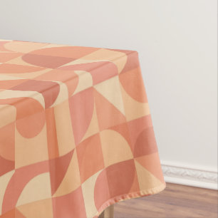 Modern Geometric Abstract Peach & Terracotta  Tablecloth