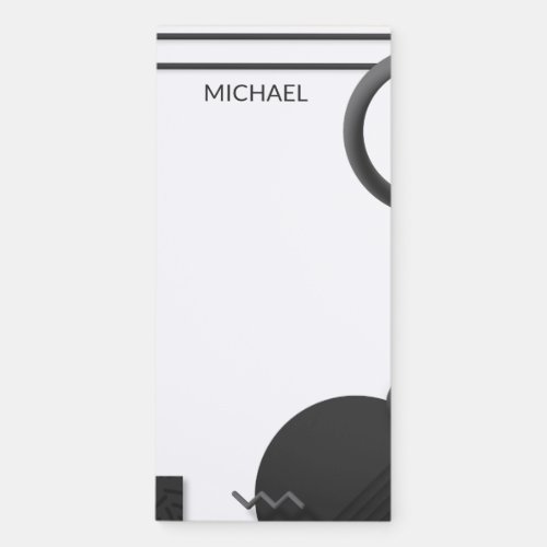 Modern Geometric Abstract Personalized Name Magnetic Notepad