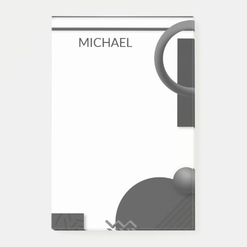Modern Geometric Abstract Personalized Name Post_it Notes