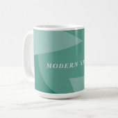 Modern geometric abstract sage green custom office coffee mug (Front Left)