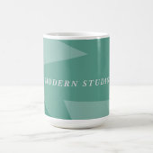 Modern geometric abstract sage green custom office coffee mug (Center)