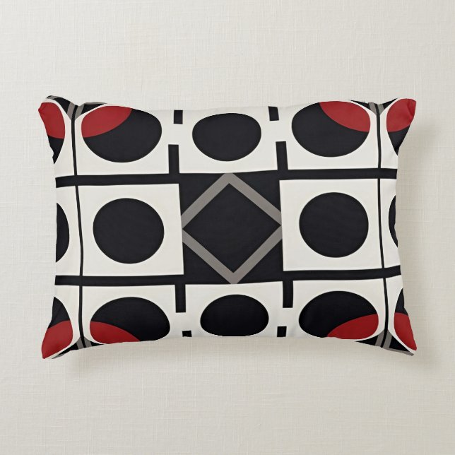 Modern Geometric Abstract With Circles Accent Pillow (Front)