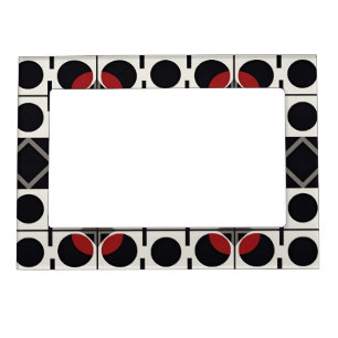 Modern Geometric Abstract With Circles Magnetic Frame