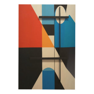 Modern Geometric Abstraction Wood Wall Art