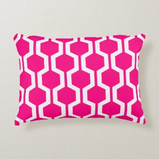 Modern Geometric Accent Pillow - Hot Pink