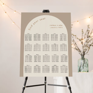 Modern Geometric Arch Beige Sand Wedding Seating Foam Board