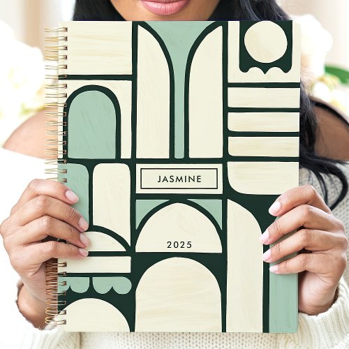 Modern Geometric Arches 2025 Custom Name Planner