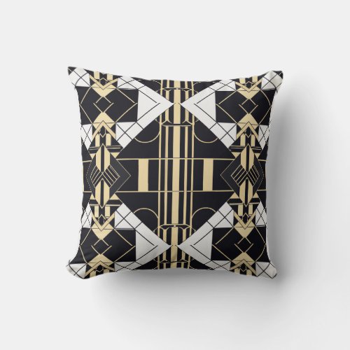 Modern Geometric Art Deco Inspired Throw Pillow