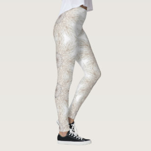 Modern geometric art white gray women's leggings