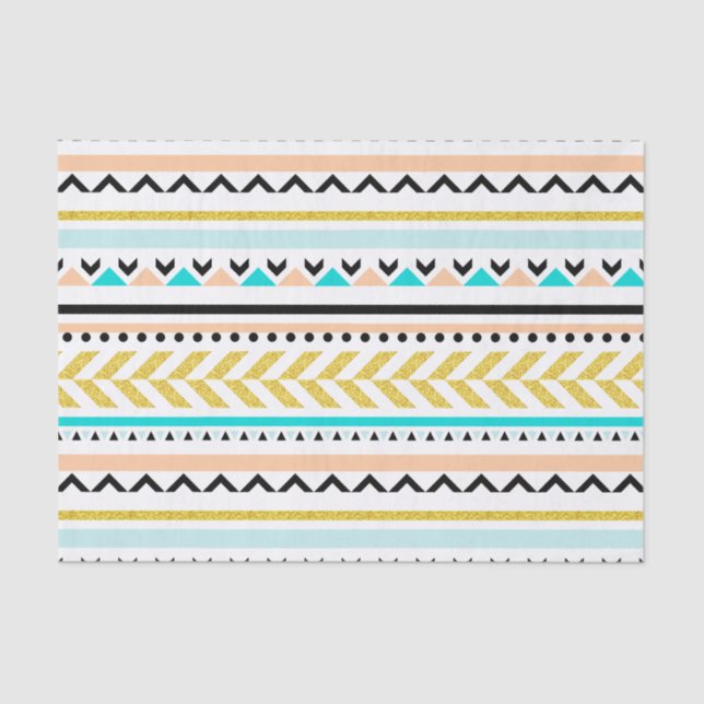 Modern Geometric Aztec Tribal Design Tissue Paper (Front)