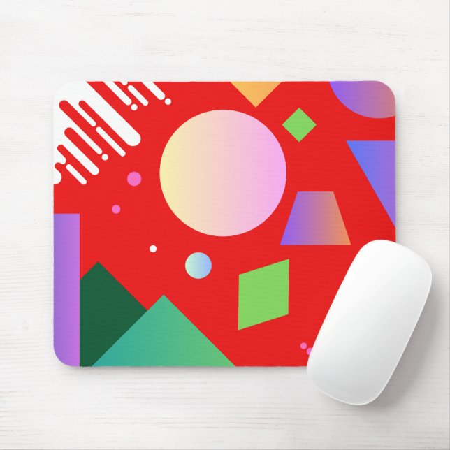 Modern geometric background in gradient colors Red Mouse Pad (With Mouse)