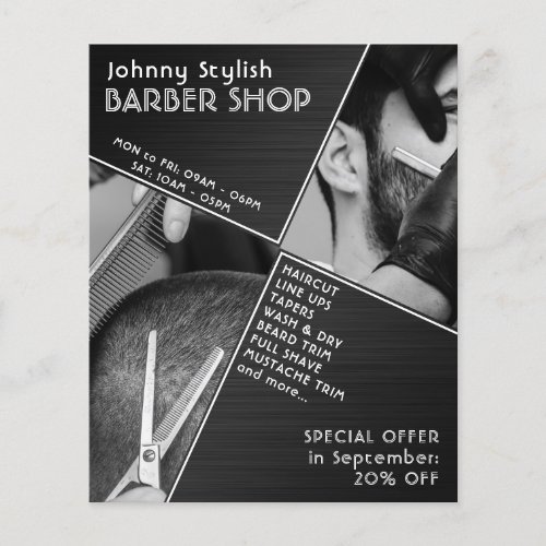 Modern geometric barber flyer