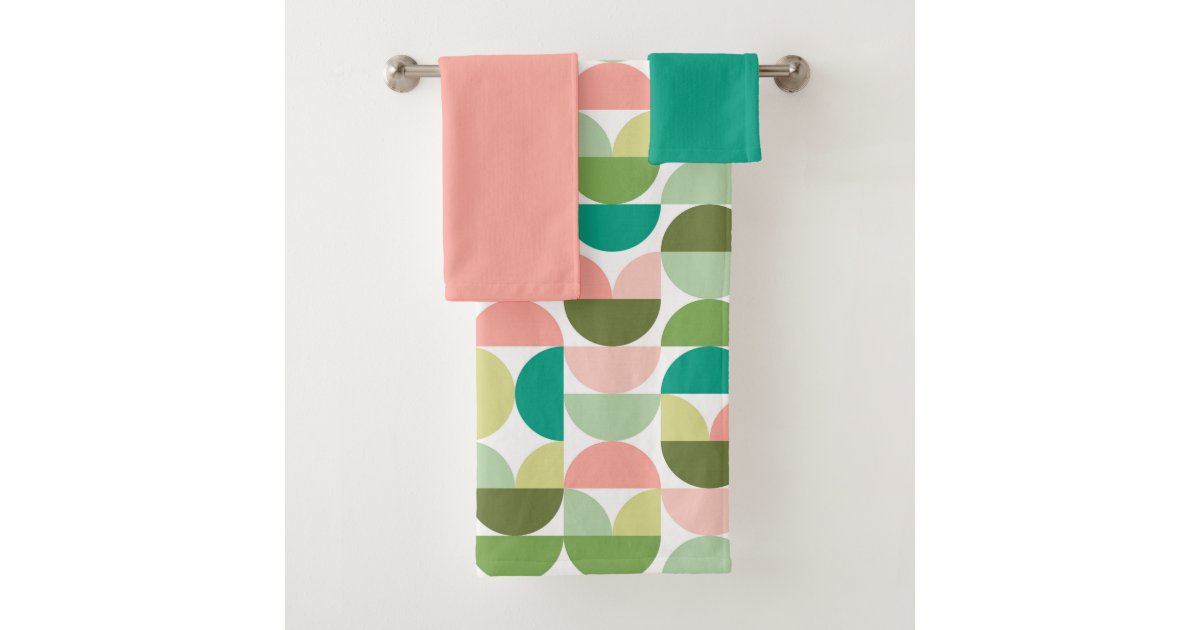 Black & Yellow Geometric Funky Modern Pattern Bath Towel Set, Zazzle