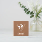 Modern Geometric Beach Wave Logo Square Business Card (Standing Front)