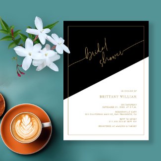 Modern Geometric Black and White Bridal Shower