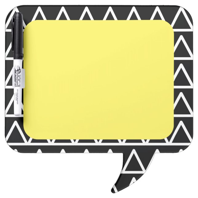 Modern Geometric Black and White Dry Erase Board (Front)