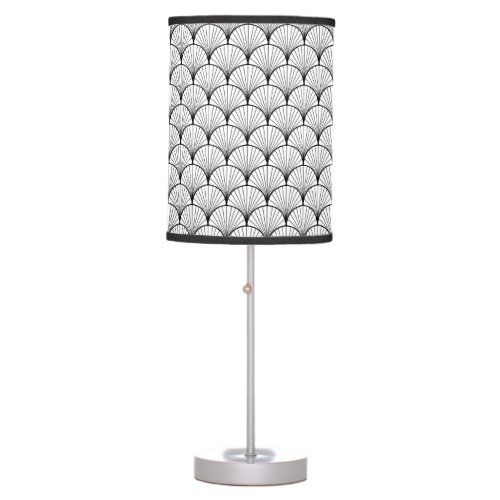 Modern Geometric Black and White Shell Table Lamp