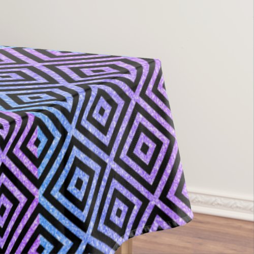 Modern Geometric Black  Colorful Glitter Tablecloth