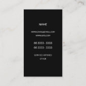 Modern Geometric Black Elegant Technology Business Card (Back)