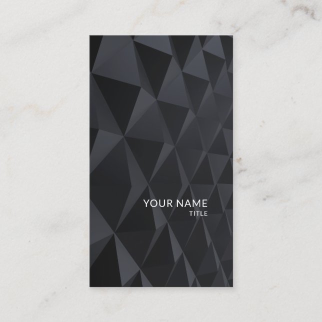 Modern Geometric Black Elegant Technology Business Card (Front)