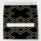modern geometric black gold wedding envelopes (Back (Bottom))