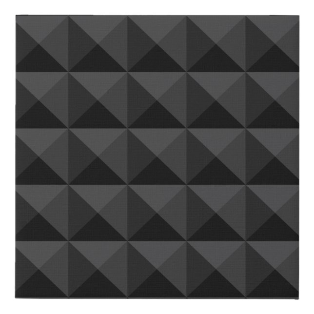 Modern Geometric Black Square Pattern Faux Canvas Print (Front)