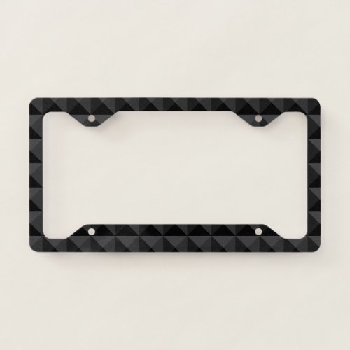 Modern Geometric Black Square Pattern License Plate Frame