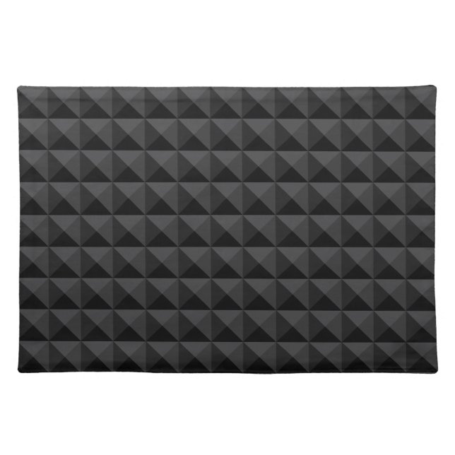 Modern Geometric Black Square Pattern Placemat (Front)