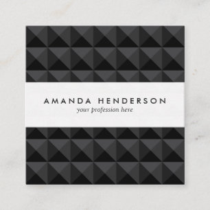 Modern Geometric Black Square Pattern Square Business Card