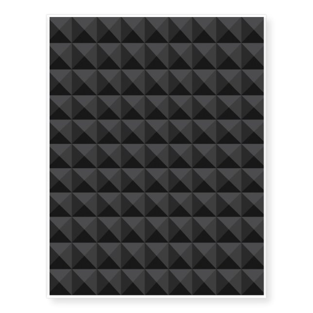 Modern Geometric Black Square Pattern Temporary Tattoos (Front)