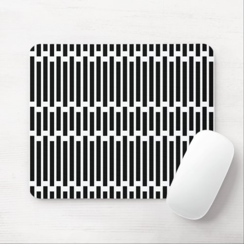 Modern Geometric Black White Pattern Mouse Pad