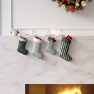 Modern geometric blue Christmas tree graphic Small Christmas Stocking