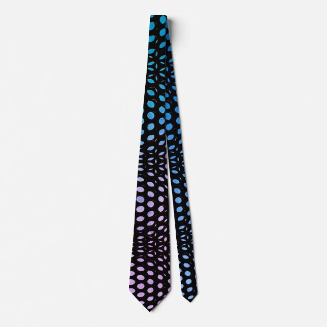 Modern Geometric Blue Dot Pattern  Neck Tie (Front)