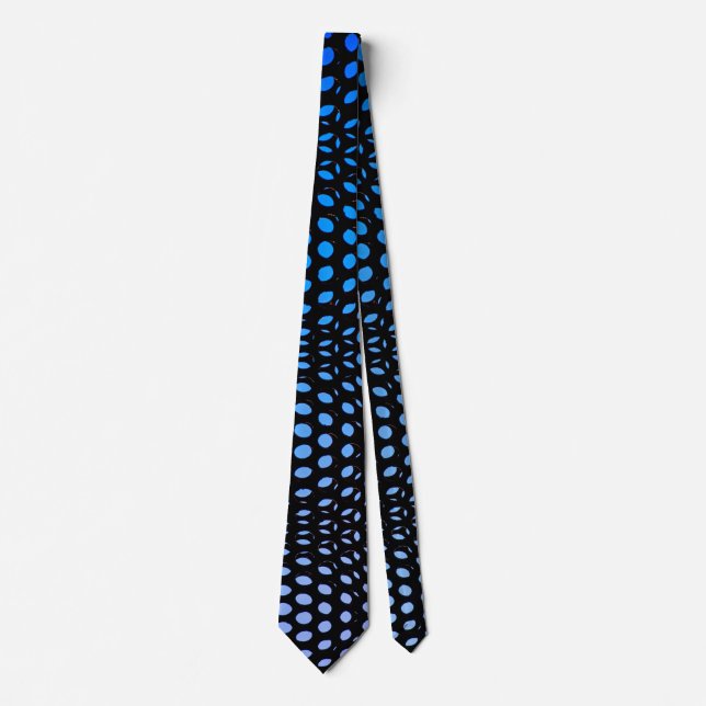 Modern Geometric Blue Dot Pattern  Neck Tie (Front)