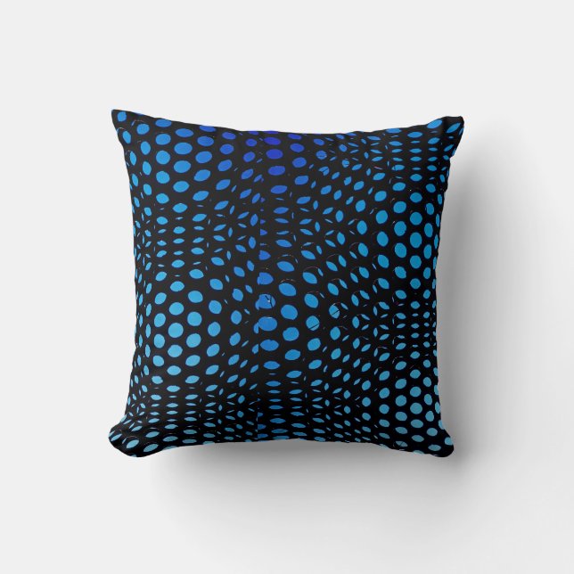 Modern Geometric Blue Dot Pattern  Throw Pillow (Front)