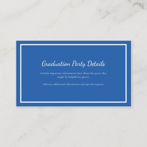Modern Geometric Blue Graduation 2024 Party Enclosure Card