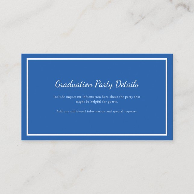 Modern Geometric Blue Graduation 2025 Party Enclosure Card (Front)