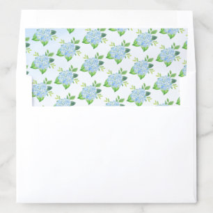 Modern Geometric Blue Hydrangea Wedding Envelope Liner