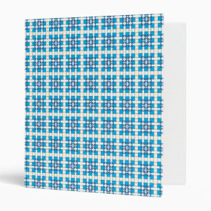 Modern geometric blue SEA squares pattern 3 Ring Binder